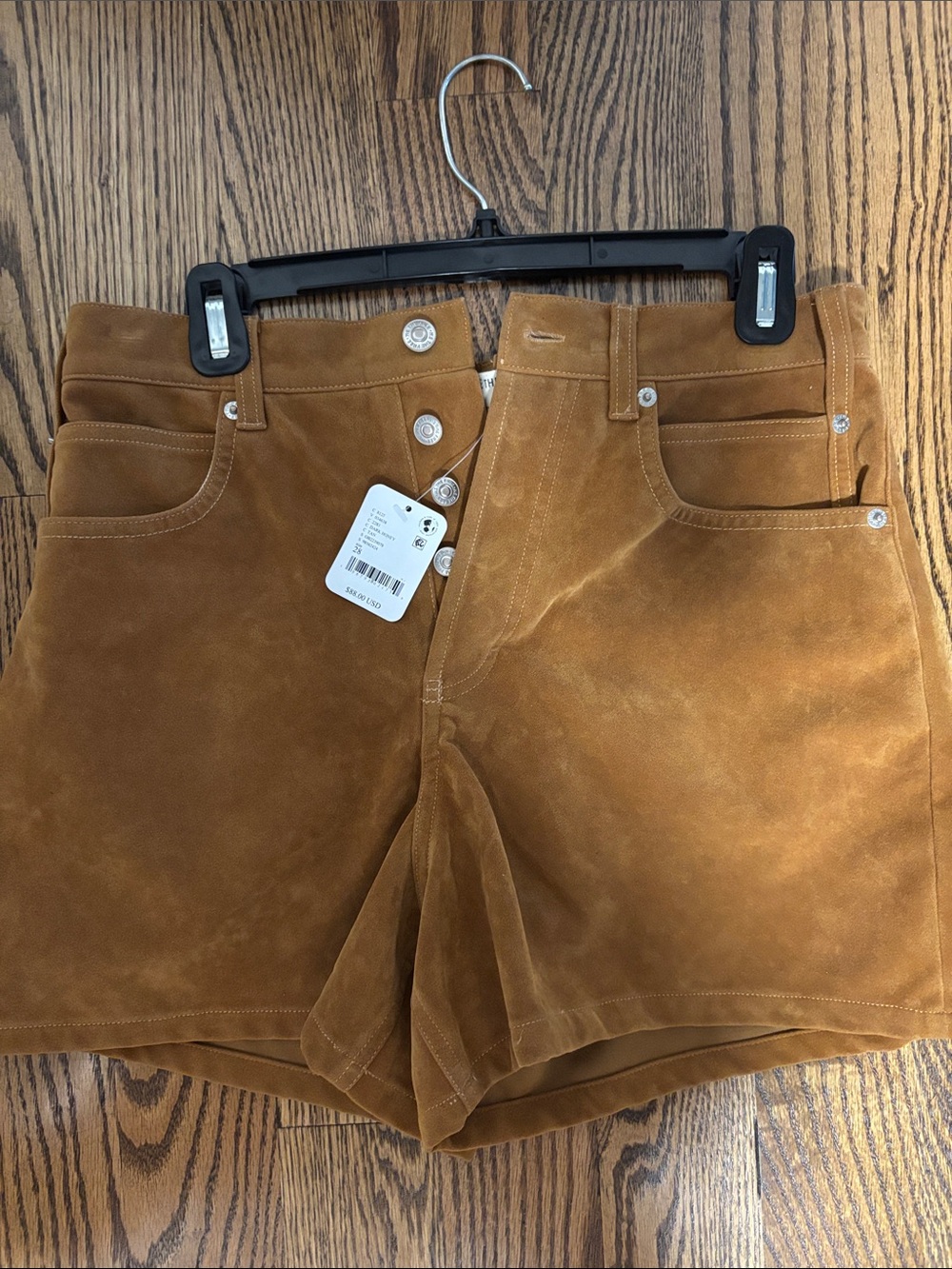 Free People High-Rise Suede Shorts - Tan